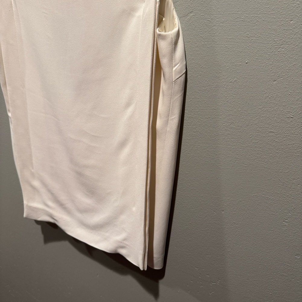 New NWT Escada Ivory White Minimalist Sleeveless Cape Back Long Blouse Top - Picture 13 of 16